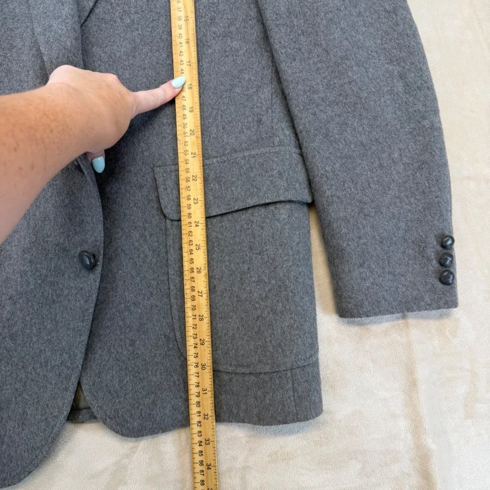di Benedetto Sport Coat Mens 42 Grey Camel Hair Blend Two Button Blazer